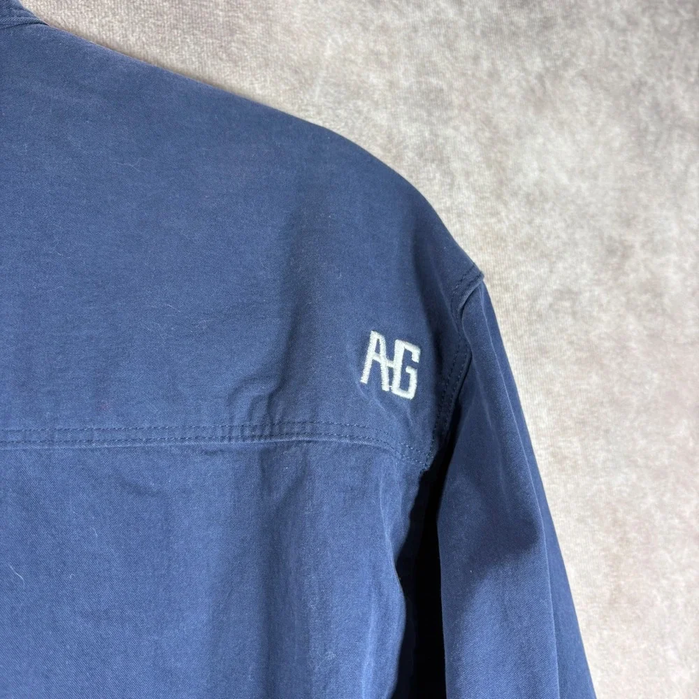 Ag-Gear Shirt Mens Medium Blue Button Down Performance Long Sleeve Utility Work
